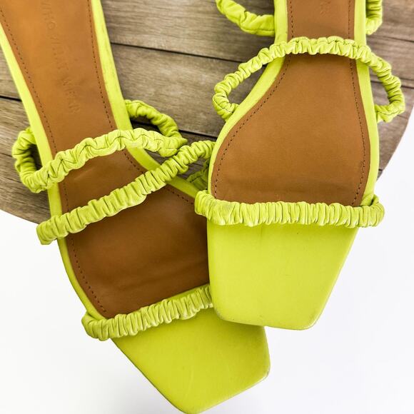 Who What Wear Strappy Square Toe Flat Slide Sandals Shoes Celery Green sz 8 NEW - Picture 1 of 9